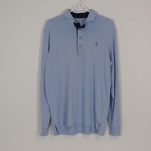 Greyson Men's M Long Sleeve Performance Polo Blue Agave Plant Logo Golf Attire